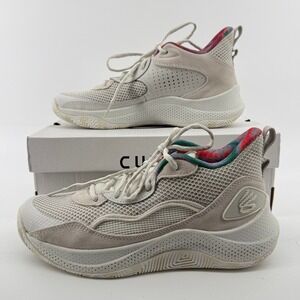 Under Armour Curry 3Z 24 Basketball Sneaker White Beige Suede M8.5/W10 3028191